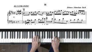 Bach French Suite No3 quotAllemandequot P Barton FEURICH 133 piano [upl. by Rivard924]