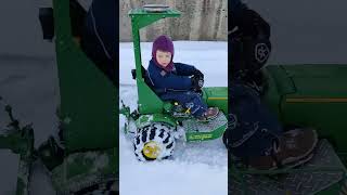 pedal tractor snow removal [upl. by Ahsetal]