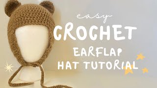 Crochet Earflap Hat Tutorial  Quick amp Easy [upl. by Tram]