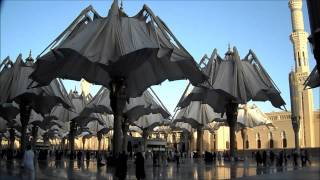 The Umbrellas closing of Masjid Al Nabawi In Medina Prophets Mosque [upl. by Leontyne]