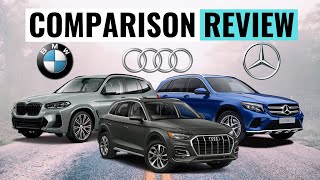 2022 BMW X3 VS Audi Q5 VS Mercedes GLC  Which Luxury SUV Is Best [upl. by Ecaroh854]