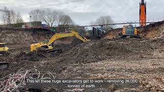 Ravenscraig Day 2  Tracks lifted and embankment removed [upl. by Nosna]