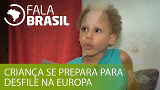 Criança com doença rara se prepara para desfile na Europa [upl. by Droffilc]