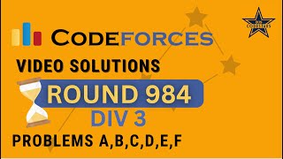 Codeforces Round 984 Div 3 Post Contest Discussion A  F By Jenil Shah [upl. by Kokaras]