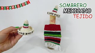 Sombrero Mexicano tejido a crochet LLAVERO O DECORACION MINI  Creativa Mix [upl. by Aihtnic]