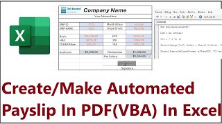 How To Create Automated Payslip Generator In PDF In Excel Easy Tutorial [upl. by Bernelle329]