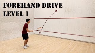 Squash  Forehand Drive  Level 1  Beginner Solo Training [upl. by Aij744]