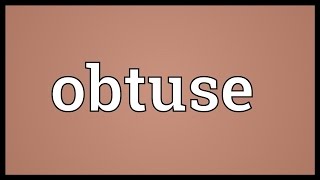 Obtuse Meaning [upl. by Yoong]