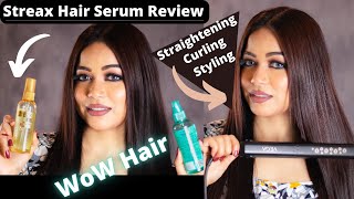 Streax Hair serum review  Heat Protectant Hair Serum for Hair straightening and Styling [upl. by Nohtanoj]