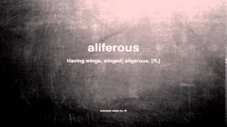 What does aliferous mean [upl. by Aneleiram4]