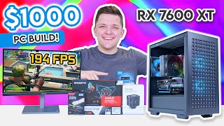 Best 1000 RX 7600 XT Gaming PC Build 👀 Testing AMDs New GPU in 10 Titles [upl. by Aaren]