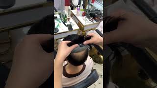 Highend mens wig hairstyle howtomakeawig hair hairwigformen longhairstyleformen barbershop [upl. by Anitteb85]