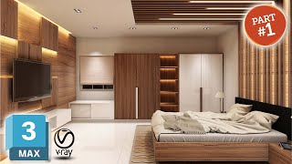 Part  1  Complete Bedroom Modelling in 3DS Max With VRay [upl. by Hanikahs]