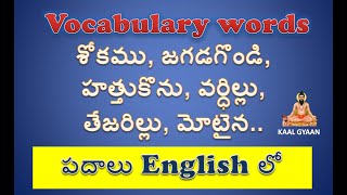 English vocabulary word meaning in Telugu Grief Dedication Quarrelsome Embrace Flourish Sprout Bud [upl. by Tigram]