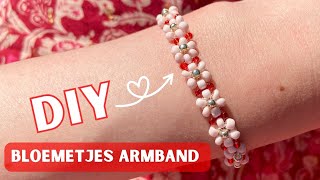 BLOEMEN ARMBANDJE MAKEN MET KRALEN Easy Tutorial [upl. by Okihcim]