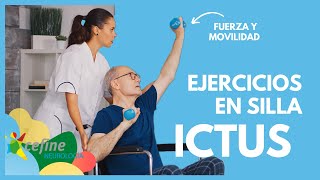 🧠 ICTUS  EJERCICIOS REHABILITACIÓN en SILLA 🪑  FUERZA y MOVILIDAD [upl. by Yelnet]