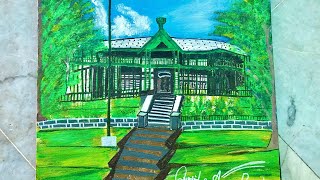 Quaid e Azam residency drawingAcrylic canvas painting art [upl. by Kcirrad]