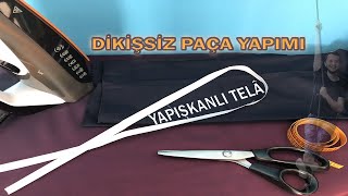 KUMAŞ PANTOLON PAÇASI NASIL YAPILIR DİKİŞSİZ [upl. by Aniahs]