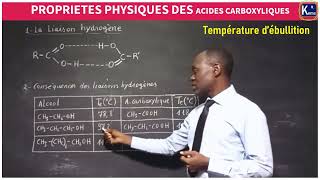 Chimie Tle propriétés physiques des acides carboxyliques [upl. by Alit]