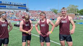 Independence 4x200 relay team talks about their experience running at State Track Meet [upl. by Atiuqel]