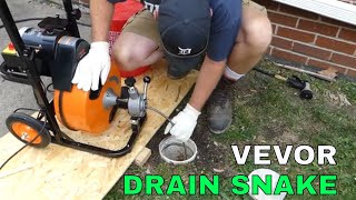 VEVOR Drain Snake Review  75 X 12quot Auto Feed Drain Cleaning Machine [upl. by Narol]