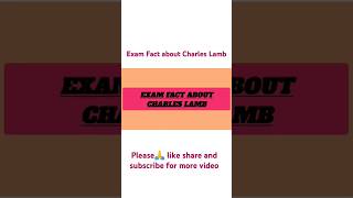 Exam fact about Charles Lambshorts videoTgt pgt Exam recruitmentenglisliterature motivation [upl. by Eelibuj]