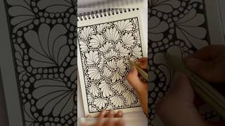 Easy Zentangle Pattern artshorts zentangleart relaxingart stressrelief arttherapy doodleideas [upl. by Yretsym]