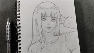 How to Draw Hinata Hyuga  easy anime drawing [upl. by Bajaj]