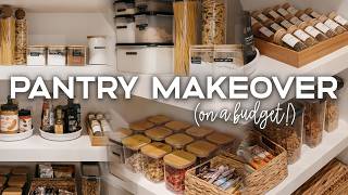 EXTREME SMALL PANTRY MAKEOVER  DIY Pantry Remodel amp Organization Ideas BudgetFriendly [upl. by Atihana]