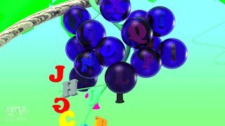 Aprender el alfabeto inglés con uvas  Canciones del Abecedario para Niños  3D ABC [upl. by Sarchet]