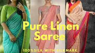 linen sarees with price [upl. by Essirahc]