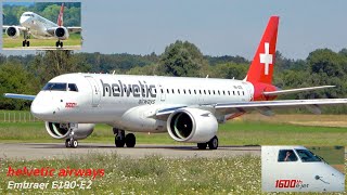 The 1600th EJet Helvetic Airways Embraer E190E2 TakeOff [upl. by Sinnylg]