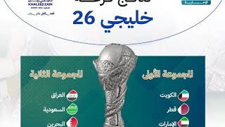 جدول مباريات بطولة خليجي 26 التي تستضيفها الكويت بدءا من 21 ديسمبر المقبل [upl. by Hanson918]