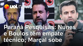 Paraná Pesquisas Nunes e Guilherme Boulos têm empate técnico Pablo Marçal sobe 5 pontos [upl. by Daigle]