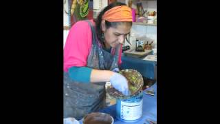 How to GROUT Mango Mosaics style Mon 19 Jan 2015 [upl. by Suiddaht]