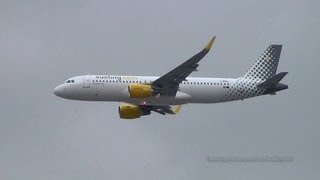 Vueling Airlines Airbus A320 with Sharklets MSN5533 DAXAS low approach at Hamburg Airport [upl. by Enelyam]