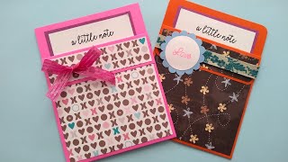 quotA Little Notequot Pocket Fold Card  Paper Crafts Idea  DIY [upl. by Akcirahs839]