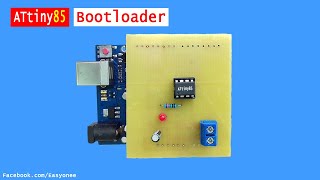 Attiny85 Bootloader Arduino uno  Tutorial [upl. by Enitram]