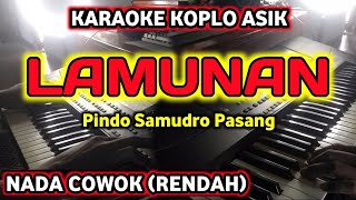 LAMUNAN  KARAOKE LIRIK LAGU JAWA VERSI KOPLO NADA PRIA [upl. by Ariahs272]