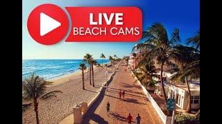 Live Beach Cam Hollywood Beach Broadwalk Florida [upl. by Cavallaro]