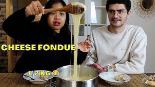 MAKAN 12 KG CHEESE FONDUE  Makanan Ala Perancis Fondue Savoyarde [upl. by Aluk]