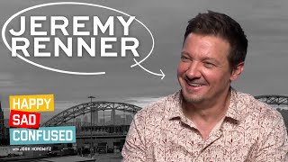 Jeremy Renner talks accident AVENGERS return MAYOR OF KINGSTOWN I Happy Sad Confused [upl. by Meehyrb]