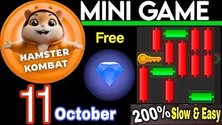 11 October 💎🔑🐹 Puzzle Trick P2E Hamster Kombat key MiniGame Solved slow step by step 🎮 [upl. by Lauder]