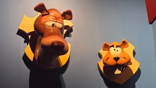 Bear and Beaver Animatronic Heads At Dudley Do Rights Ripsaw Falls Islands of Adventure [upl. by Nyrual]