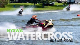 Snowmobile Watercross Racing at Flat Rock  NYSWA [upl. by Quintina]