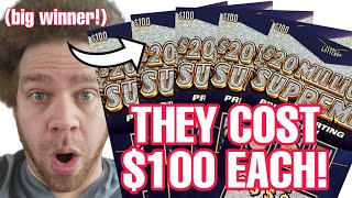 BIGGGGG WIN on a 100 scratch off lottery ticket [upl. by Zenitram]