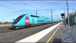 TGV OUIGO  300 kmh en gare Meuse  Voie Sacrée [upl. by Llenrup]