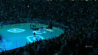 Canucks Vs Blackhawks  Game 2 Intro and National Anthems in HD [upl. by Alyson]