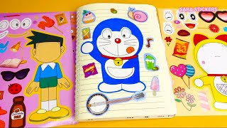 🌈 Decorate with sticker book DORAEMON 💥 diystickerbook asmrpaper asmrsounds doraemon [upl. by Fonda]