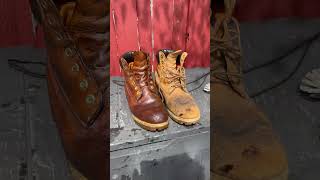 Härkila mink oil Leather care on Timberlake boots They sure clean up Nice what you think [upl. by Delmer]